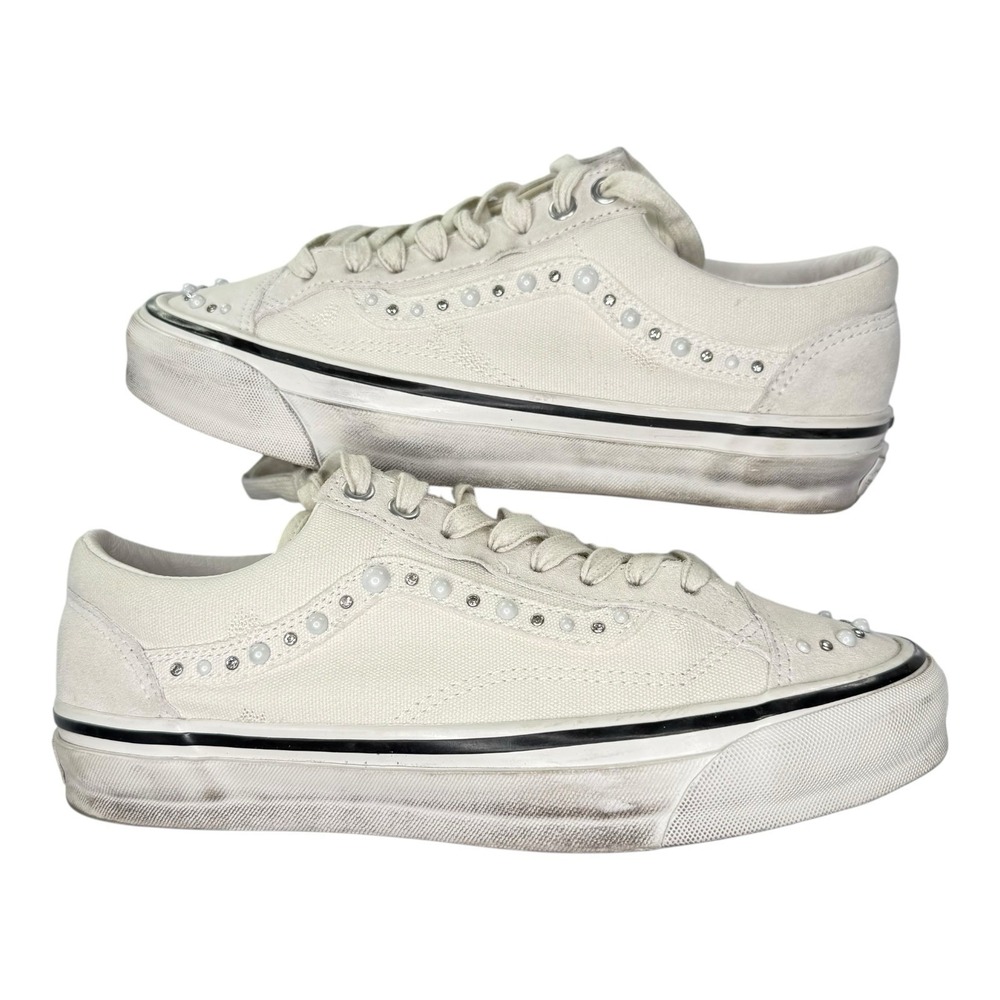VANS Old Skool 36 Pearlized Pack Marshmallow Skate Studded White Size 8 / 9.5W
